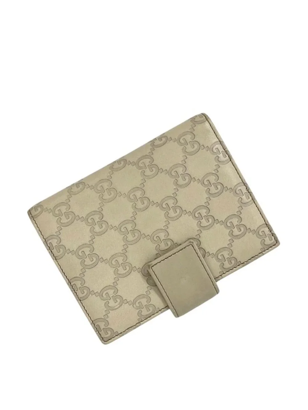 Gucci Notebook Cover Beige White Guccissima Line 6 Holes System Leather Agenda